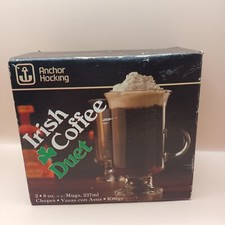 Vintage Anchor Hocking Irish Coffee Duet Glasses - Boxed - Made in the USA