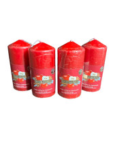 4 x Wickford & Co Warm Apple & Cinnamon Pillar Candles | Scented | Long Burn