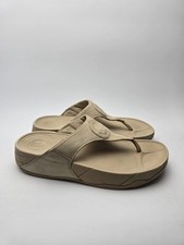 Fitflop Walkstar 2 Beige Leather Casual Comfort Flip Flop Sandals UK Size 6