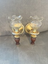 Pair Vintage Brass Wall