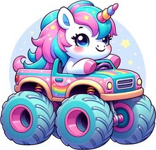 Unicorn Monster Truck Wall Art