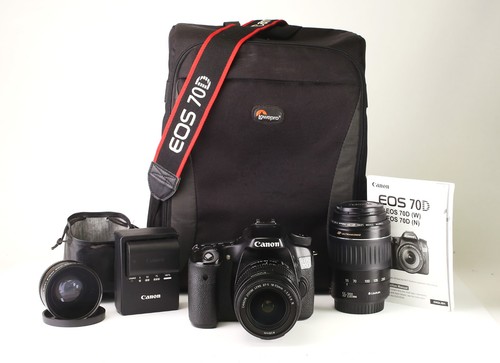 Canon eos 70d dslr 55 - 18-55, &