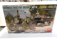 1.350 miniart german tractor with cargo trailer