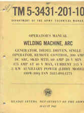 TM5-3431-201-10 ARC Welding 300Amp LIBBY ODW 300 Repair Maintenance Operators 