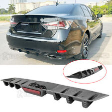 Carbon Fiber Rear Diffuser Bumper Spoiler Lip w/LED Light For Volvo S40 S60 V40