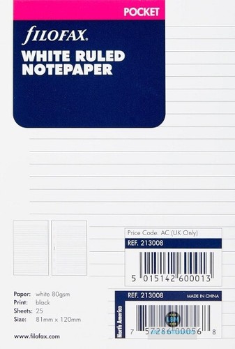 Filofax pocket size - pocket, white