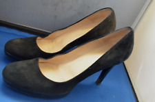 Alberto Zago ~Milano Smart Chic Black Suede Leather Court Shoes UK 5.5 EU 38.5