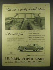 1954 Humber Super Snipe Car Ad - Enriched Interior