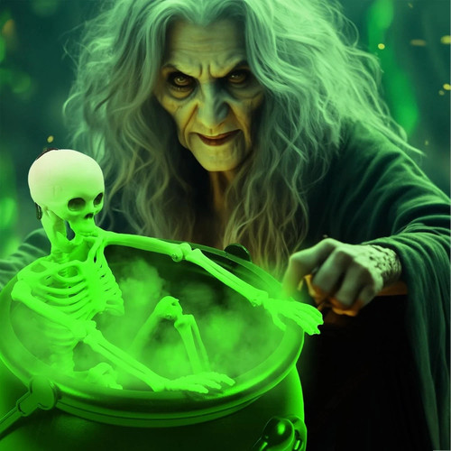 Halloween witch cauldron - witch, with