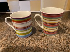 Pair of new Marks and Spencer horizontal striped mugs