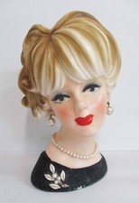 Vintage Lady Head Vase Planter