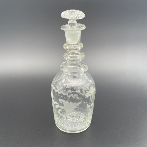 Georgian etched glass decanter - georgian,