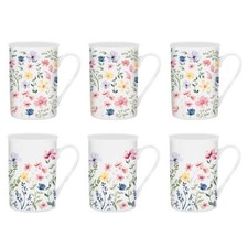 Set of 6 Floral New Bone China