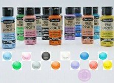 DecoArt Americana Pearl Finish Acrylic Paint Pearl Like Shimmer 59ml 2oz bottles