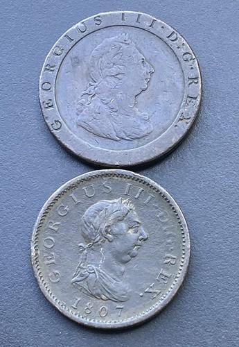 George iii pennies 1807 - iii,