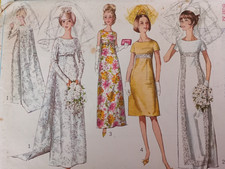 Vintage Wedding Dress Sewing Pattern Vintage Retro Boho 1950s 1960s