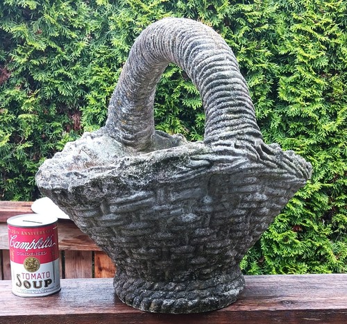 Garden basket vtg concrete - vtg,