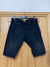 MENS 34" WAIST BLACK COTTON DENIM SHORTS, NORTH COAST @ MARKS & SPENCER