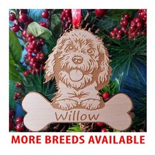 Personalised Dog Name Hanger, Many Breeds available, Christmas Tree Decoration