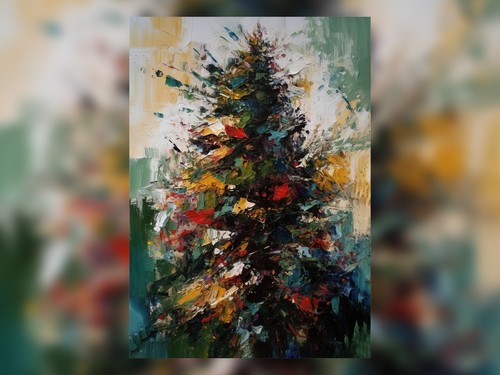 Abstract oil painting print - oil,