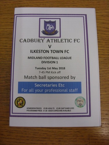 2018 cadbury athletic - 01/05/2018,