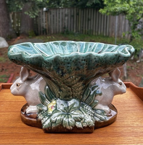Vtg majolica style double - majolica,