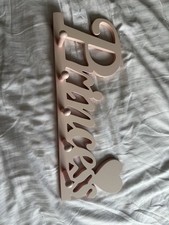 Light Pink Princess 5 Hook Wooden Wall Hanger Bedroom Playroom Nursery