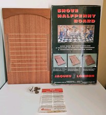  Vintage  Shove Halfpenny Board Game Jaques London Boxed Wooden + 5 Coins 