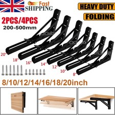 8-20inch Folding Shelf Brackets Campervan Boat Heavy Duty Bench Table Wall Hinge
