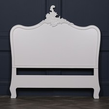 French Ornate Style White 4ft6 Double Size Shabby Chic Freestanding Headboard