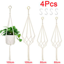 4 PACK Macrame Plant Hanger Hanging Planter Basket Rope Pot Holder with Hooks 