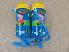 2x Peppa Pig Snack & Sip Water Bottle & Snack Pot â€“ Reusable Kids 400ml P