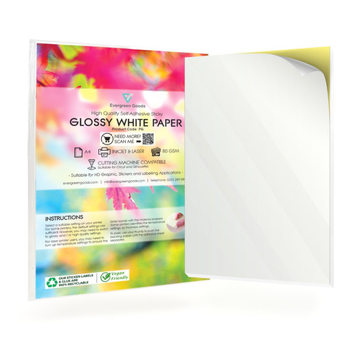 White glossy sticker paper - glossy,