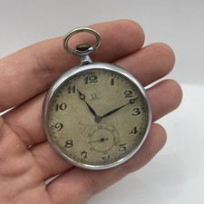 1940’s Vintage Slim 8mm OMEGA Manual Winding Mens Pocket Watch 41mm