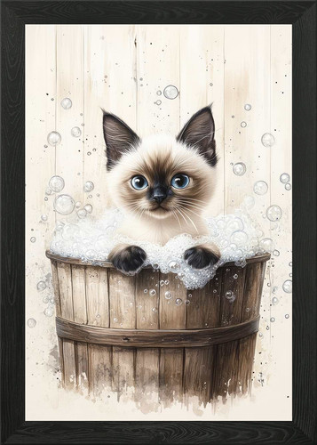 Siamese kitten bubble - siamese, bath