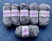 Lot Vintage Yarn ~ Marriner 4 Ply Bouquet ~ Courtelle / Bri-Nylon ~ School Grey