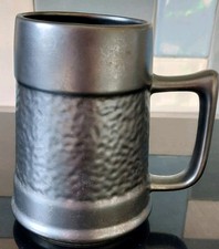 Fosters Studio Pottery Gun Metal Ceramic Tankard. Made In Cornwall England
