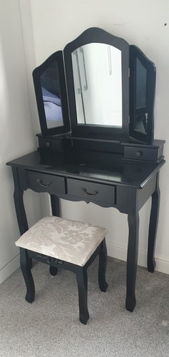 Black dressing table with - black,