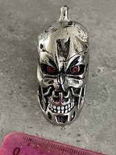 Universal Studios official Skull Terminator 2 T2-3D WEATHERED Metal Keychain 2"