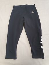 B800 WOMENS ADIDAS BLACK SKINNY STRETCH 3/4 YOGA PANTS UK S 8 W26 L19