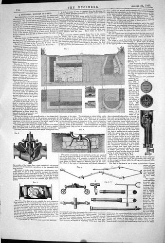 Old print 1868 - rain, water