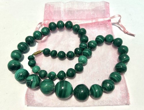 Vintage malachite beads - malachite,