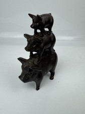Heavy Cast Iron 3 Stacked Pigs