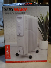 Stay Warm 2000W 9-FinOil Radiator Grey 3 Heat Settings/Variable Thermostat Casto