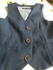 preowned boys next original brand blue waistcoat and trousers 12-18 months blue