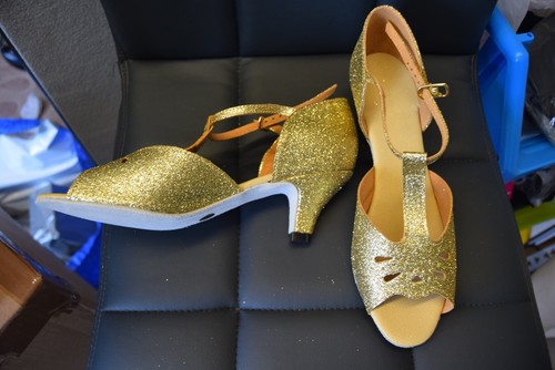 Gold glitter cbs heel dance - gold,