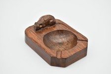 VINTAGE ~ ROBERT "MOUSEMAN" THOMPSON ~DARK OAK ASHTRAY