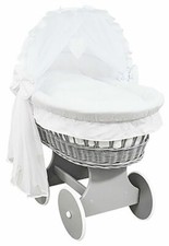 Grey wicker crib wheels - wicker, –
