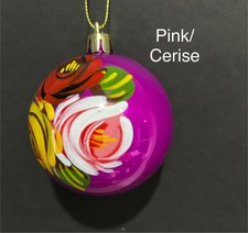 4 Hand Painted pink Christmas