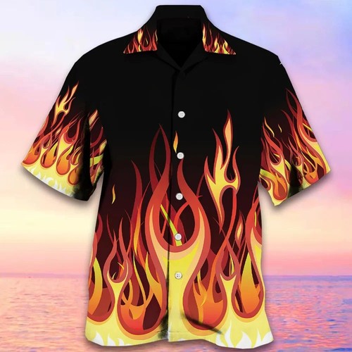 Mens button down black - down, fire